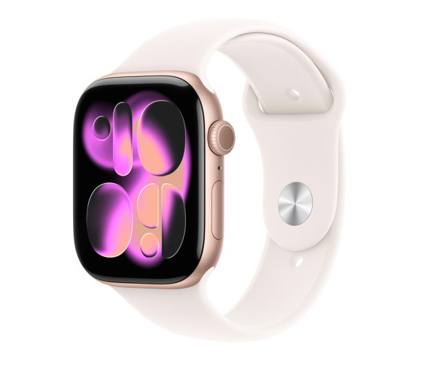 APPLE Watch Series 11 GPS + Cellular 42mm Aluminiowa koperta (różowe złoto)/ Sportowy pasek (łagodny róż) - rozmiar M/L - 1362416 - zdjęcie
